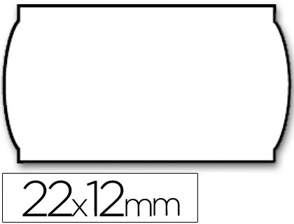 1500 etiquetas Meto removibles papel blanco lisas onduladas 22 x 12 mm.